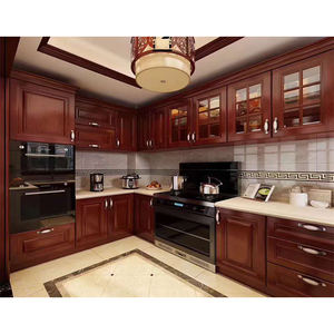 <span class=keywords><strong>Mobili</strong></span> da <span class=keywords><strong>Cucina</strong></span> in Legno a Forma di L con Design Gratuito, Lussuosi Armadi da <span class=keywords><strong>Cucina</strong></span> in Legno Massello Colore Ciliegio Rosso - Product Image 6