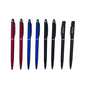 Custom Logo Promotional Advertising Gift Metal Plastic Hotel Ball Point Pen with Stylus