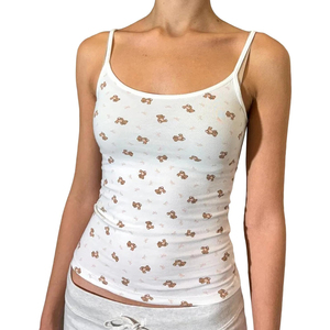 Débardeur en tricot doux avec bordure en dentelle, mélange de coton, pour femme, décontracté, idéal pour les journées chaudes et polyvalent au quotidien - Product Image 1