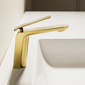 Robinet de salle de bain, eau chaude et froide, couleur or, robinet en laiton pour hôtel, prix avantageux, robinet d'eau, mélangeur de bain et de douche - Product Image 1