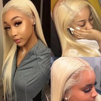 Nouvelle perruque Lace-Front dorée claire la plus vendue, cheveux longs et raides, options de longueur ajustables, rehaussement du contour du visage, entièrement permanente