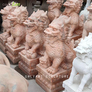 Onlyart Custom Made el oyma açık dekorasyon çin Feng Shui heykel beyaz mermer <span class=keywords><strong>Kylin</strong></span> heykeli - Product Image 2