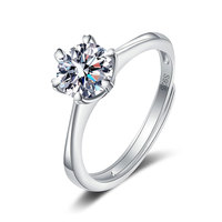 Nouvelle bague en argent Sterling Moissanite S925 pour femmes bague Moissanite classique à six broches bijoux de mariage
