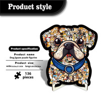 Vente en gros d'usine : Puzzle en bois mignon en forme de chien, ornement de bureau personnalisé en forme d'animal unique, jeux de société pour cadeau