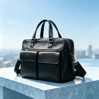 Porte-documents d'affaires multifonctionnel en PU de luxe classique pour homme, grande capacité, multi-poches, portable