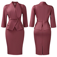 Nouvelle robe de bureau pour femmes, mode, col large, manches trois quarts, robe de bureau OL