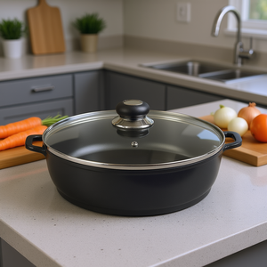 Delta Serving <b>Pan</b> 28cm <b>Cast</b> Aluminum Roasting <b>Pan</b> With Glass Lid - Product Image 3