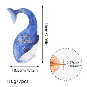 Divisor de Ropa de Bebé de Madera con Forma Creativa de Ballena de Dibujos Animados, Placa Decorativa para el Hogar, Clasificador de Ropa de Recién Nacido, Venta al Por Mayor - Product Image 2