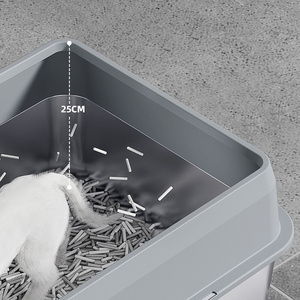 Novas Ideias de Produtos: Caixa de Areia para Gatos de Plástico e Aço Inoxidável, Durável, Grande Capacidade, Fácil de Limpar, Previne Respingo Externo, 20L Interno - Product Image 2