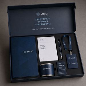 Kit de Carpeta de Presentación Personalizada para el Día de San Valentín, Graduación, Navidad, Conferencias, con Bloc de Notas, Bolígrafo, Porta Identificación, Cordón, Vaso, Agenda y Tarjeta - Product Image 1