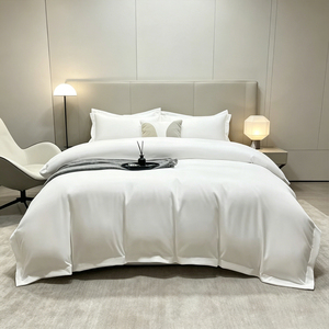 Nouvel ensemble de couette en polyester épais <span class=keywords><strong>160g</strong></span> à bord large, couleur unie, respirant, toutes saisons, quatre pièces, pour hôtels étoilés - Product Image 1