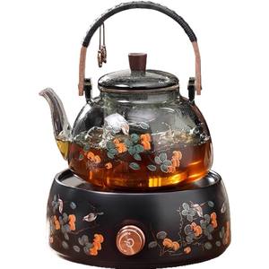 <span class=keywords><strong>Teiera</strong></span> <span class=keywords><strong>Elettrica</strong></span> in Vetro e Ceramica per Uso Domestico, Bollitore Salutare per Acqua, Infusione e Stufatura, Set da Tè Integrato - Product Image 5