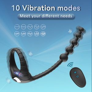 Jouets sexuels pour hommes, anneaux péniens, stimulateur de prostate, 10 modes de vibration, télécommande, Juguetes Sexuales Para Hombres - Product Image 1