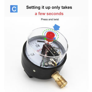 YX100 Pengukur Tekanan Kontak Elektrik, Alat Pengukur Vakum dengan Bantuan Magnetik - Product Image 4