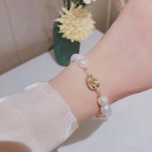 Little Potato <b>Cute</b> Freshwater Pearl Baroque <b>Bracelet</b> Simple Fashionable Internet Celebrity Magnet Buckle Same Style New <b>Bracelet</b> - Product Image 4