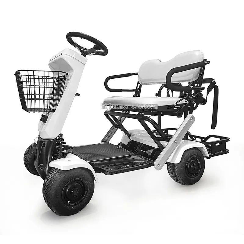 Patineta de golf plegable de 4 ruedas y 2 asientos, Scooter Eléctrico de golf con carrito de golf, nuevos productos