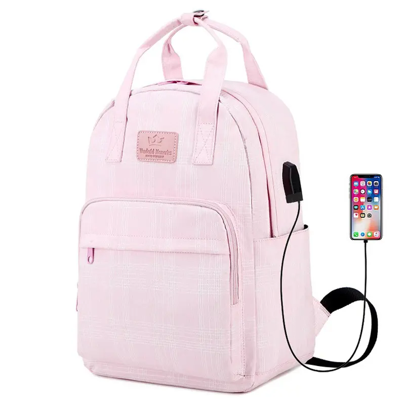 Sac à dos pour ordinateur portable de voyage multifonctionnel nouvellement conçu avec port de charge USB sac d'école décontracté pour filles