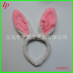 Serre-tête en peluche avec oreilles de lapin et nœud papillon, ensemble d'accessoires pour fête costumée LPB0166 - Product Image 2