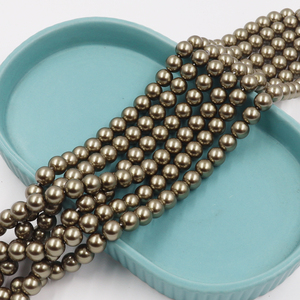 Color verde oliva buena calidad <span class=keywords><strong>10mm</strong></span> Roubd perlas imitación Mar del Sur perla Stock para la fabricación de joyas perlas sueltas - Product Image 2