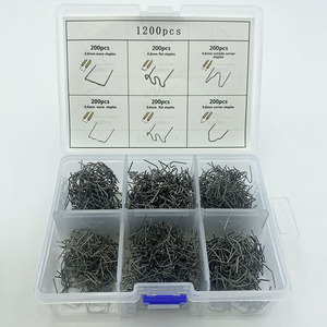 1200 unids/set soldadura de plástico de grapa caliente para soldador de parachoques de coche Kit de reparación de grapadora piezas de automóviles <span class=keywords><strong>grapas</strong></span> de onda precortadas 0,8 0,6mm - Product Image 1