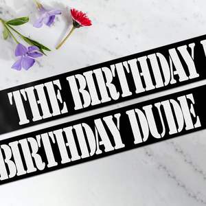 Écharpe d'anniversaire amusante The Birthday Dude <span class=keywords><strong>en</strong></span> feuille d'aluminium noire et argentée pour femmes et hommes, accessoires et fournitures de décoration pour fêtes d'anniversaire - Product Image 5