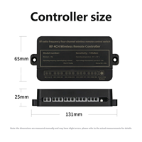 Télécommande sans fil étanche industrielle 4CHs 1 récepteur 4 boutons Code d'apprentissage universel pour l'automatisation de la grue 200m