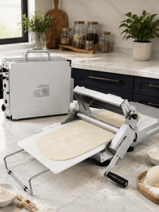 Laminoir à pâte commercial manuel pour boulangerie, machine à pâte pour pizza et tarte - Product Image 1