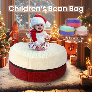 Canapé-pouf pour enfants au design couleur macaron, avec rembourrage en mousse déchiquetée, coussin de sol pour salon et chambre - Product Image 1
