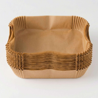 Papiers de cuisson pour friteuse à air chaud, résistants à la graisse et à l'eau, compatibles four, écologiques, jetables, marron, pour gâteaux et pizzas