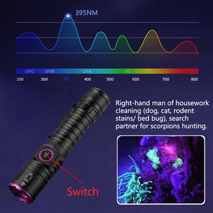 Linterna ultravioleta 365nm Antorcha de inspección de luz negra Recargable Pet Orina Resina Curado Detector de dinero 395nm UV Blacklight - Product Image 2