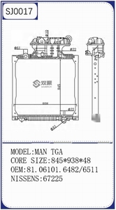 Refroidisseur intermédiaire de camion de cuivre de radiateur de noyau en aluminium de prix usine de fabricant pour l'OEM 81061016482 d'HOMME <span class=keywords><strong>TGA</strong></span> - Product Image 3