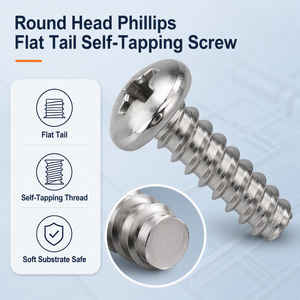 Tornillos autorroscantes de cabeza Phillips tipo PB con extremo plano, grado 6.8, M3 M4 M5, tornillos métricos de cabeza redonda <span class=keywords><strong>para</strong></span> electrónica de juguetes - Product Image 3