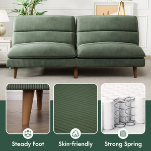 Sofá cama Seccional de terciopelo de madera modular moderno y elegante, característica extensible, espuma de alta densidad para apartamentos de Villa - Product Image 5