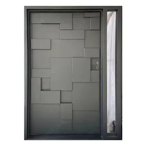 Villa main design exterior pivot door aluminium frame entrance doors with smart door lock