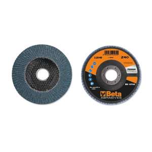 Discos de solapa BETA - 112040108 con paño abrasivo de zirconia, almohadilla de respaldo de fibra de vidrio, construcción de solapa única Ø 125 mm (paquete múltiple) - Product Image 4
