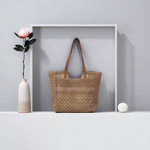 Sac de plage tissé tendance 2026, grand sac à bandoulière pour femme, sac décontracté tissé avec deux sangles - Product Image 4