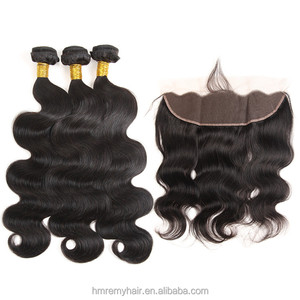 Extensiones de Cabello Virgen Brasileño Indio, Cierre de Cabello Ondulado Natural, Paquete de 3 Piezas con 1 Pieza de Encaje 4x4, Estilo de Cabello con Baby Hair - Product Image 5