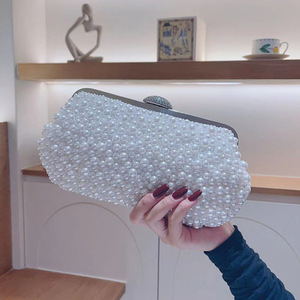 Sac de soirée en perles tissées avec poignée en métal chaîne vintage, personnalisé, vente en gros, pour femmes - Product Image 5
