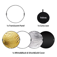 Réflecteur de lumière photo multi-disques portable et pliable Selens 110 cm 5-en-1 avec poignées pour studio vidéo et appareil photo