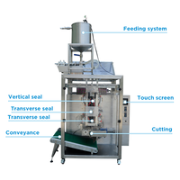 Machine d'emballage verticale entièrement automatique pour liquides, adaptée à la sauce tomate, au vinaigrette, à la mayonnaise, au miel, au lait concentré