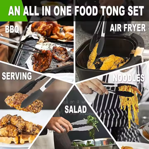 Custom Hot-selling Silicone Food <strong>Tong</strong> Set Durable Stainless Steel Kitchen <strong>Tongs</strong> Non-slip Cooking Clip for Bbq <strong>Salad</strong> Grill <strong>Tongs</strong> - Product Image 3