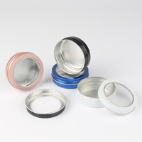 Bocal Boîte en aluminium Boîte-cadeau Boîtes de conserve à vis rondes Couvercle supérieur en aluminium avec mini boîtes d'emballage en métal pour thé en aluminium 4oz 8 oz 16 oz