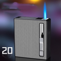 Accessoires pour fumer briquet Usb Rechargeable 20 pièces étui à cigarettes avec briquet électronique