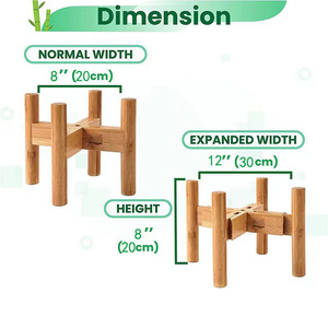 Support à plantes en bambou naturel <span class=keywords><strong>de</strong></span> style mid-century, largeur réglable, pour salon, convient aux pots <span class=keywords><strong>de</strong></span> plantes <span class=keywords><strong>de</strong></span> 8 à 12 pouces - Product Image 5