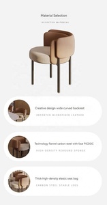 Sedia da Pranzo GEDO 2026 Moderna Minimalista con Gambe in Metallo Color Caffè - Product Image 6