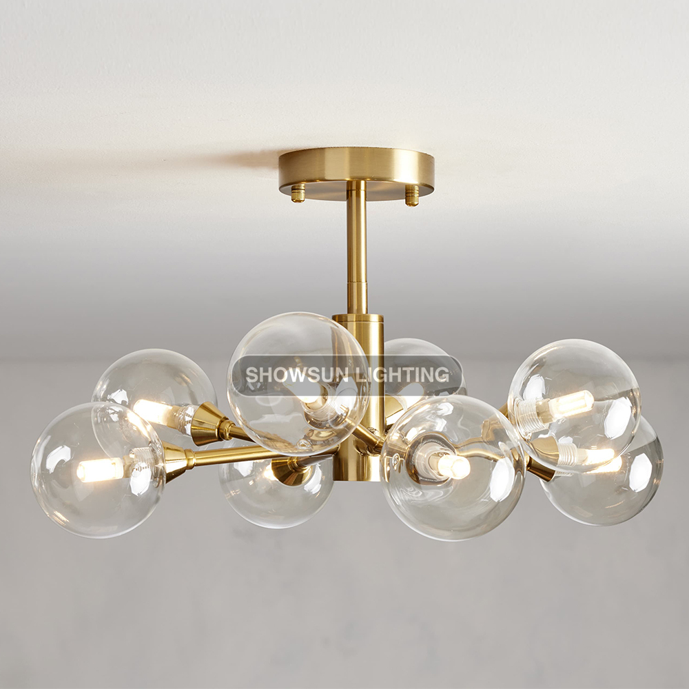 Modern Living Room Glass Ball Shade Ceiling Lamp Light Fixture
