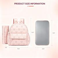 Sac à dos à couches, mini sac de voyage pour bébé, matelas à langer, sac de voyage matelassé, poches isothermes, sangles pour poussette, polyester résistant à l'eau