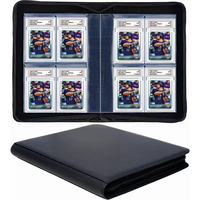 Classeur de cartes gradées personnalisé à 4 pochettes en cuir PU pour collection PSA