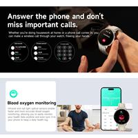 Montre connectée sportive ronde ultra-fine CE FCC HT39 pour couples, prise en charge des appels Bluetooth, écran AMOLED 466*466, surveillance de la santé féminine
