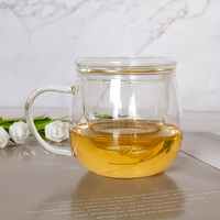 Ensemble Offre Spéciale de 3 tasses en verre borosilicaté faites à la main avec infuseur à thé tasse à thé en verre avec passoire